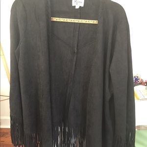 Longsleeve suede like fringe L/S jacket
